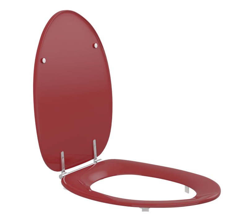 Pressalit Dania Toilet Seat With Cover, Red, Institutional Hinge (R37035-D92999)