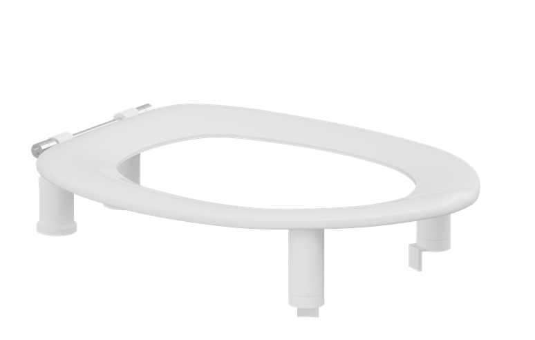 Pressalit Dania Toilet Seat Without Cover, 100mm Raised, Incl. Splash Guard, White (R24000)