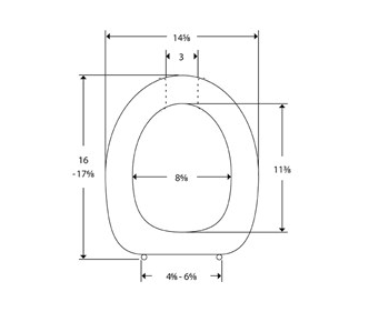 Pressalit Dania Toilet Seat Without Cover, Anthracite Grey, Institutional Hinge (R27112-D92999)