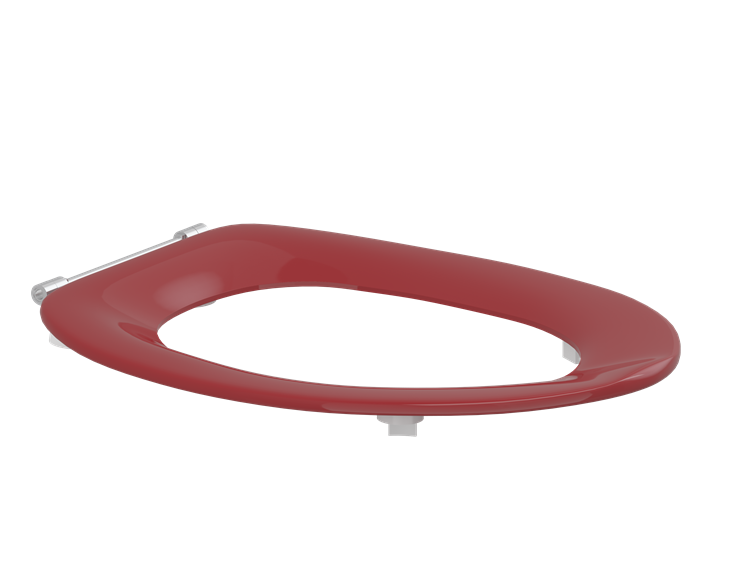Pressalit Dania Toilet Seat Without Cover, Red, Institutional Hinge (R27035-D92999)