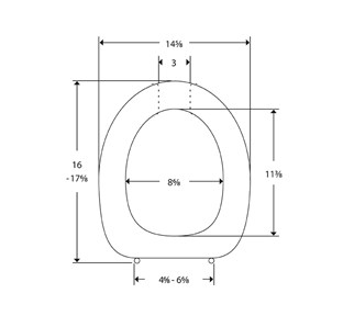 Pressalit Dania Toilet Seat Without Cover, White, Universal Hinge (R27000-B83999)