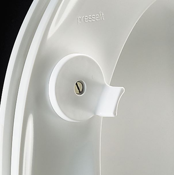 Pressalit Dania Toilet Seat With Cover, White, Universal Hinge (R37000-B83999)