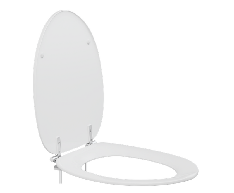 Pressalit Dania Toilet Seat With Cover, White, Universal Hinge (R37000-B83999)