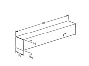 Pressalit Distance Piece for Wash Basin, 600 × 100 × 100mm, White (R1201000) - dimensioned drawing