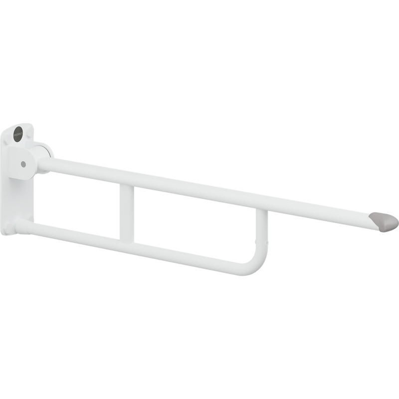 Pressalit VALUE Support Arm, 850mm, Fixed Height, Wall-Mounted, White with Grey End Cap (R1100000)