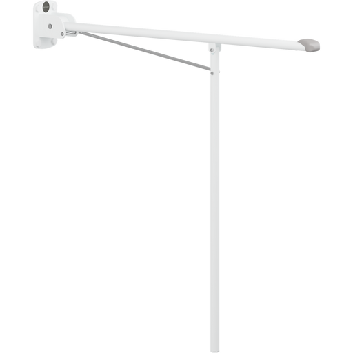 Pressalit Value Support Arm, 850mm, with 800mm Support Leg, Fixed Height, White (R1102000)