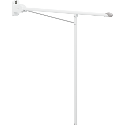 Pressalit VALUE Support Arm, 850mm, with 850mm Support Leg, Fixed Height, White with Grey End Cap (R1101000)
