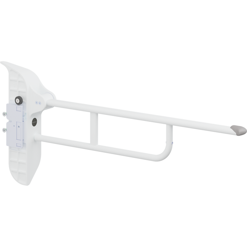 Pressalit VALUE Support Arm with Mounting Profile, 850mm, Height-Adjustable, Right-Hand Operated, White with Grey End Cap (R1081000)