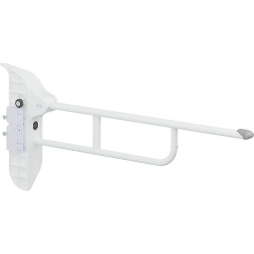 Pressalit VALUE Support Arm with Mounting Profile, 850mm, Height-Adjustable, Right-Hand Operated, White with Grey End Cap (R1081000)