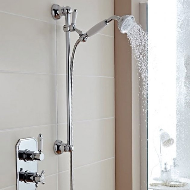 Kartell K-Vit Viktory Option 3 Thermostatic Concealed Shower with Adjustable Slide Rail Kit & overhead Drencher (SHO033VI)(SHO100SR)(SHO092OE)(SHO083DE)