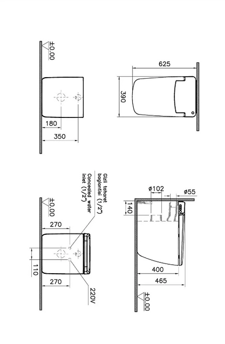 VitrA V-Care Prime Rimless Floorstanding Bidet Toilet (72324036217)