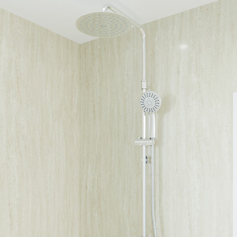 AKW rain head shower kit riser rail and handset detail