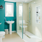 AKW rain head shower kit lever handle diverter detail