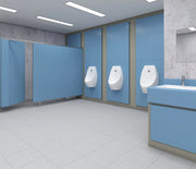RapidFit toilet cubicles installed in a commercial washroom