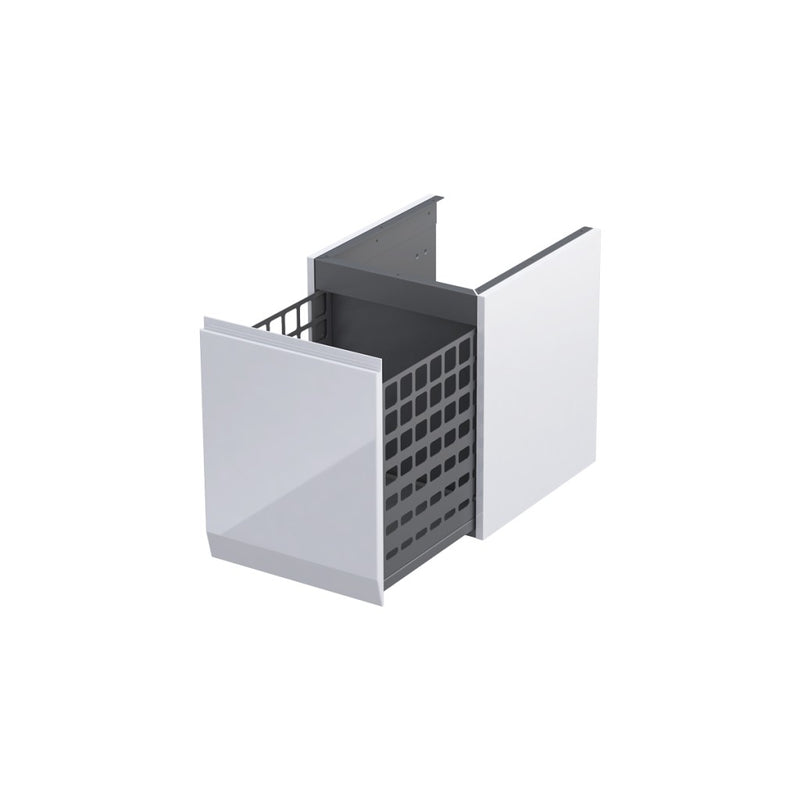 Rectory Wall Hung 1 Drawer Base Unit With Basket 400mm Gloss White - view 2
