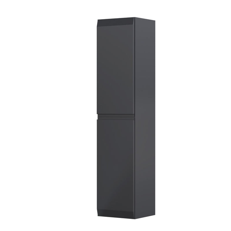 Rectory Wall Hung 2 Door Column Unit 350mm Matt Black