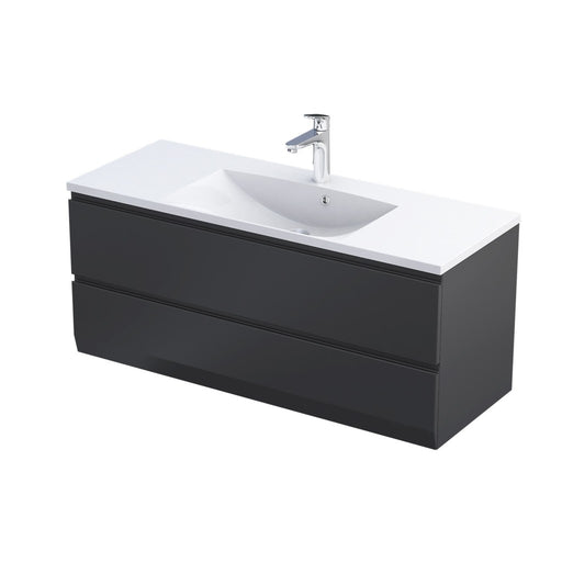 Rectory Wall Hung 2 Drawer Basin Unit 1200mm Matt Black