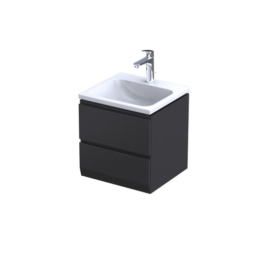 Rectory Wall Hung 2 Drawer Basin Unit 500mm Matt Black