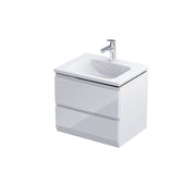 Rectory Wall Hung 2 Drawer Basin Unit 600mm Gloss White