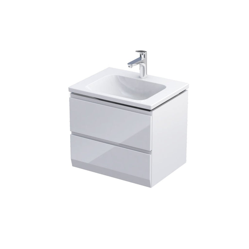 Rectory Wall Hung 2 Drawer Basin Unit 600mm Gloss White