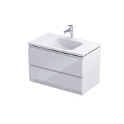 Rectory Wall Hung 2 Drawer Basin Unit 800mm Gloss White