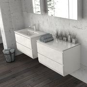 Rectory Wall Hung 2 Drawer Basin Unit 800mm Gloss White - view 2