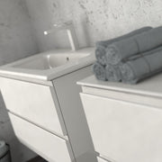 Rectory Wall Hung 2 Drawer Basin Unit 800mm Gloss White - view 3