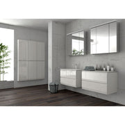 Rectory Wall Hung 2 Drawer Basin Unit 800mm Gloss White - view 4