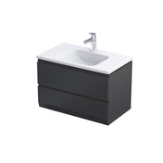 Rectory Wall Hung 2 Drawer Basin Unit 800mm Matt Black