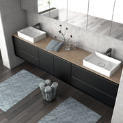 Rectory Wall Hung 2 Drawer Basin Unit 800mm Matt Black - view 2