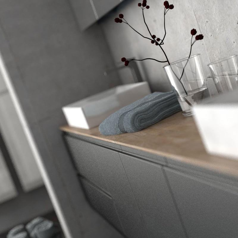 Rectory Wall Hung 2 Drawer Basin Unit 800mm Matt Black - view 3