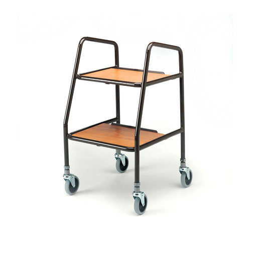 Roma adjustable height walking trolley with two laminated wooden trays, model 5635