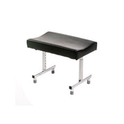 Roma adjustable leg rest with black upholstered concave top and rubber feet, model 5724