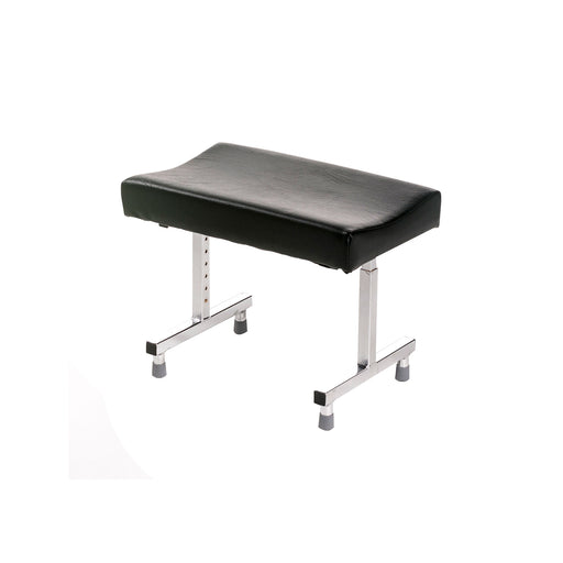 Roma adjustable leg rest with black upholstered concave top and rubber feet, model 5724