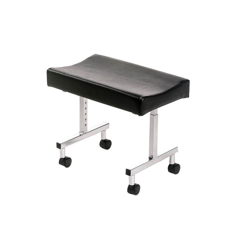 Roma adjustable leg rest on castors with black upholstered top, model 5725