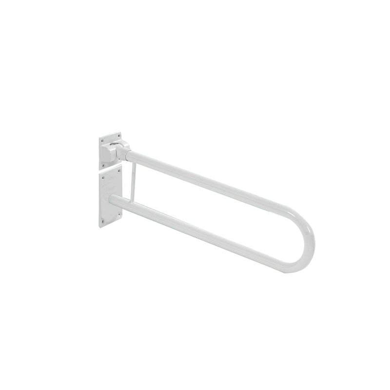 Roma loop type drop down rail in aluminium tubing with wall fixing plate, model 4235