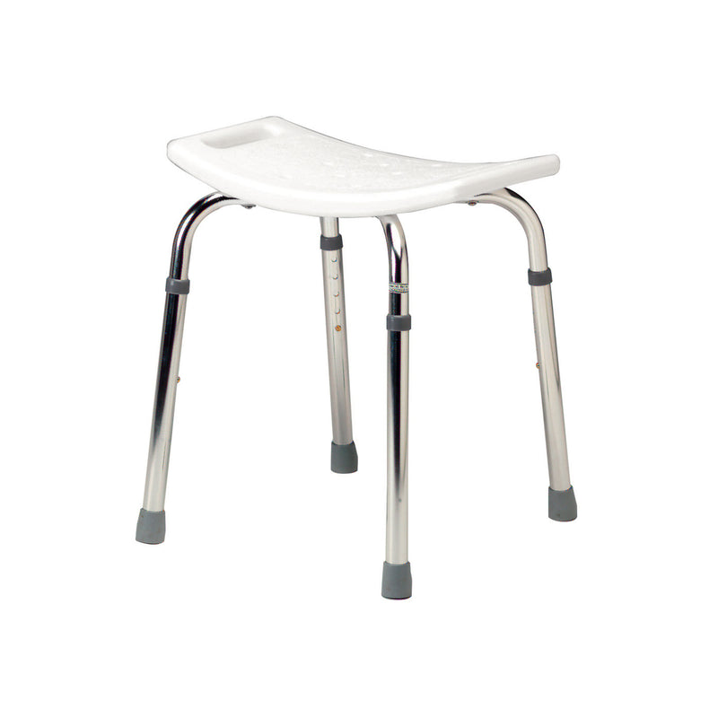 Roma aluminium shower stool with moulded seat and built-in handles, model 4207B