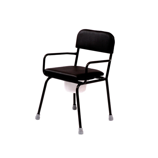 Roma armchair stacking commode with upholstered backrest and overseat, model 3510