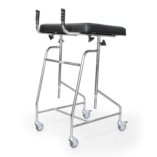 Roma Atlas walker with upholstered body pad on swivel castors, model 2203