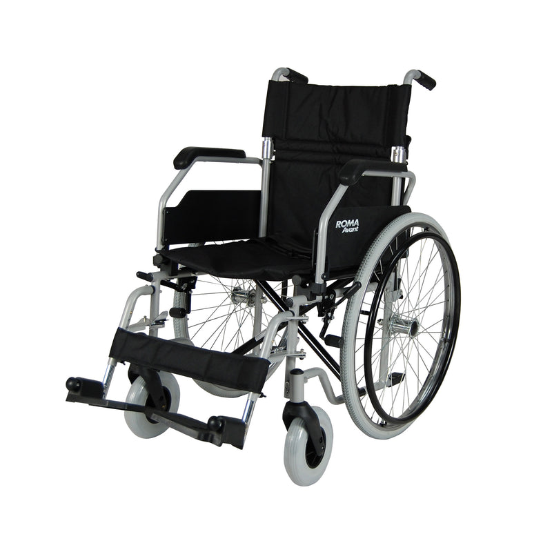 Roma Avant 1610 steel self-propelling wheelchair in silver