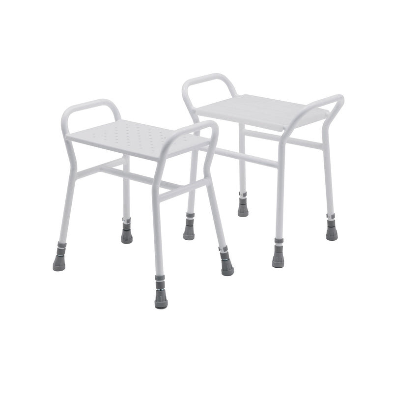Roma Belmont 4216 adjustable shower stool with metal seat and side handles
