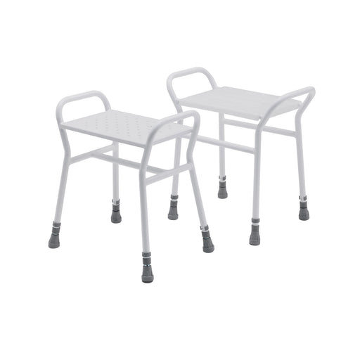 Roma Belmont 4216 adjustable shower stool with metal seat and side handles