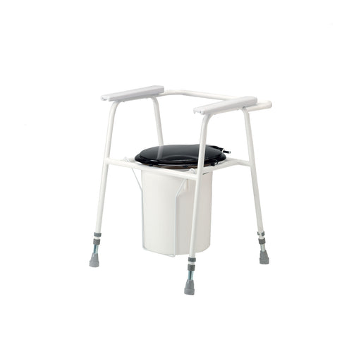 Roma chemical commode chair with lift up toilet seat and lid, model 3308