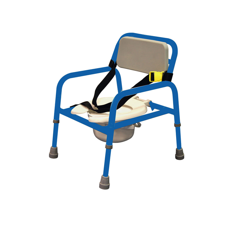Roma children's height adjustable commode with moulded backrest and buckle strap, model 3310