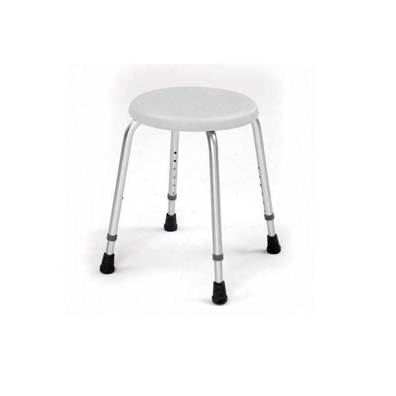 Roma compact aluminium shower stool with round moulded seat, model 4204