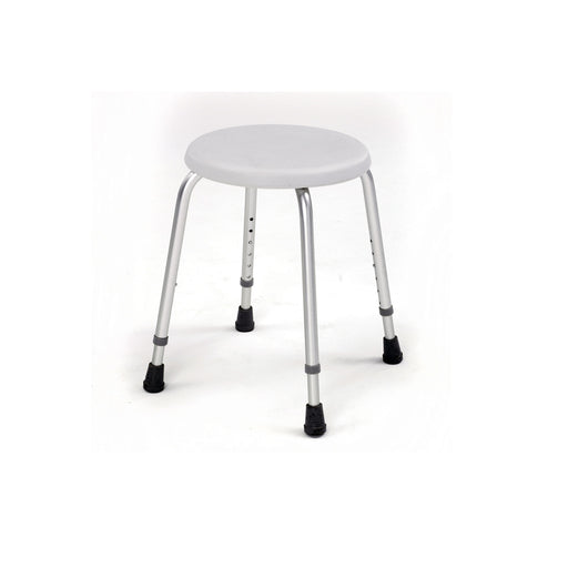 Roma compact aluminium shower stool with round moulded seat, model 4204