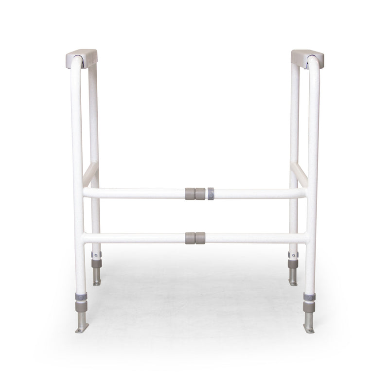 Roma double adjustable toilet surround with floor fixing legs, model 4321FEX, front view