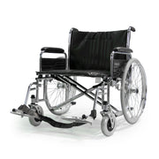 Roma 1473X extra wide heavy duty self-propelled wheelchair in chrome