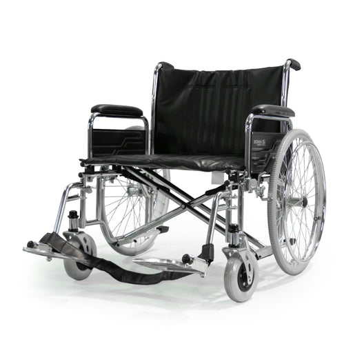 Roma 1473X extra wide heavy duty self-propelled wheelchair in chrome