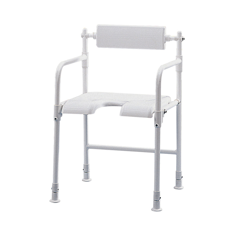Roma fold away shower chair with backrest, armrests and gap front seat, model 4258